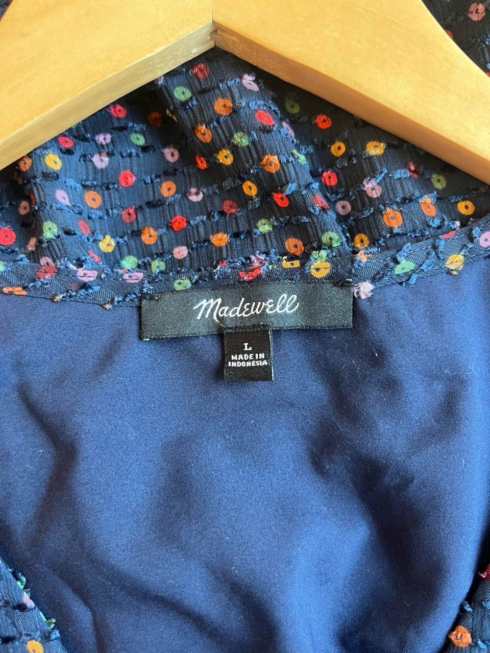 Madewell Lyric Wrap Top in Sugar Dot Size Large 70s Inspired - Picture 6 of 9